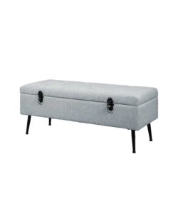 Panchina contenitore bellahome 'lisa' in tessuto grigio melange, 102x44x40 cm